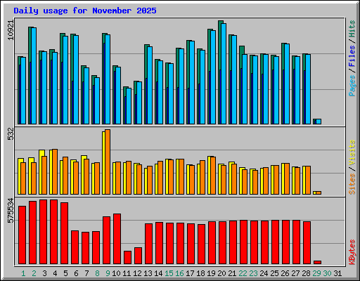 Daily usage for November 2025