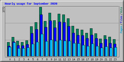 Hourly usage for September 2020