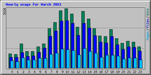 Hourly usage for March 2021