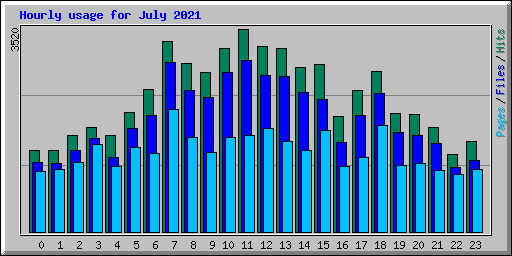 Hourly usage for July 2021