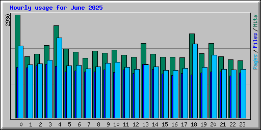 Hourly usage for June 2025