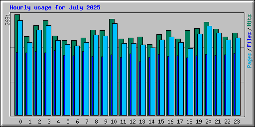 Hourly usage for July 2025