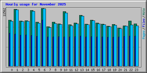 Hourly usage for November 2025